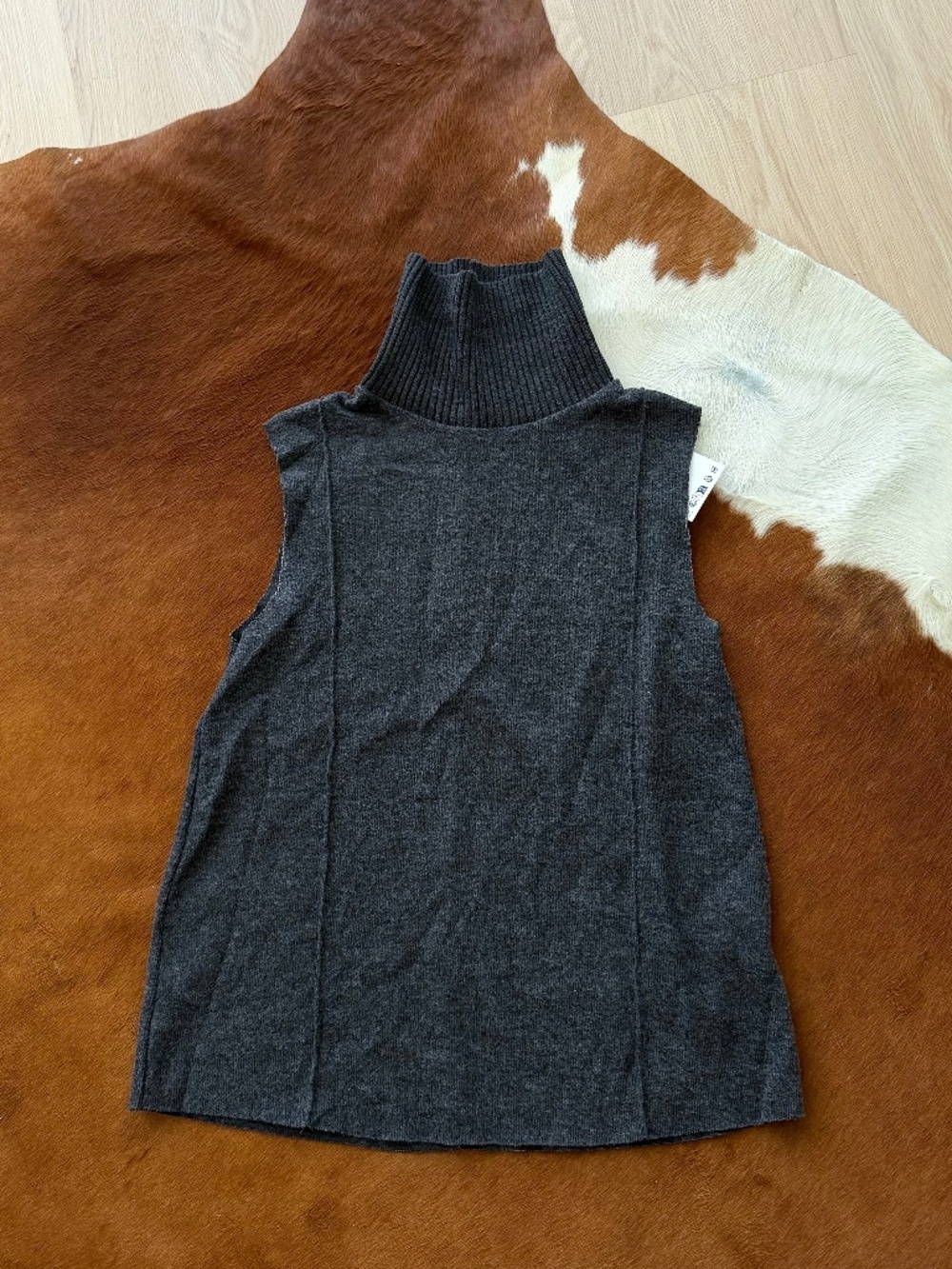 Zara grey sleeveless turtleneck top size S NWT